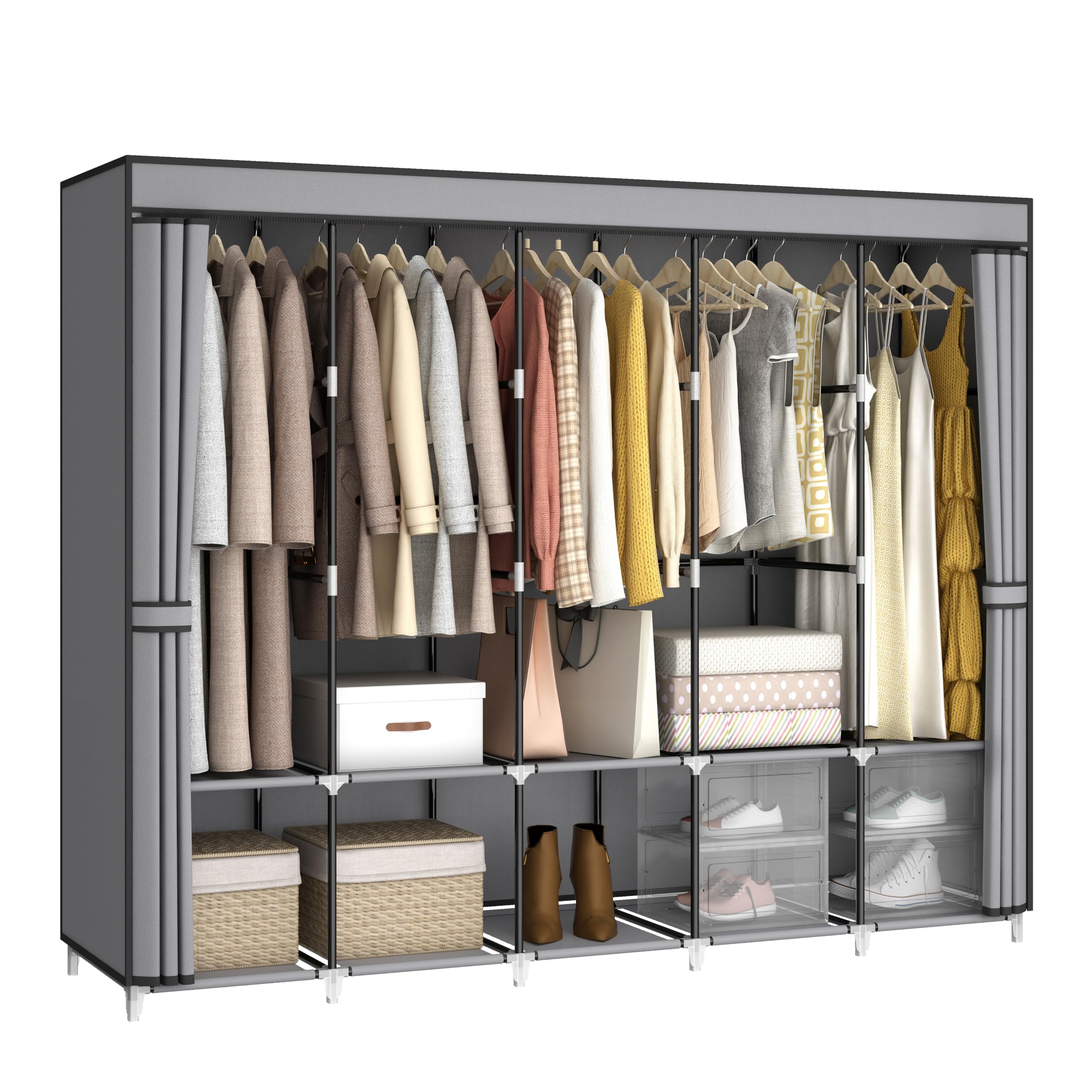 Amazon.com: MOGELAFOO 83 Inch Wide Portable Closet Wardrobe